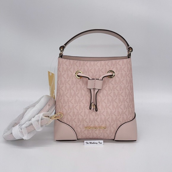 Michael Kors Handbags - Michael Kors Mercer Small Bucket Bag Logo Drawstring Crossbody Blush Pink $398